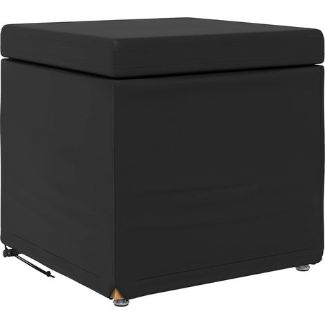 vidaXL  Stool  Black 41 x 41 x 40 cm Faux Leather and Engineered Wood