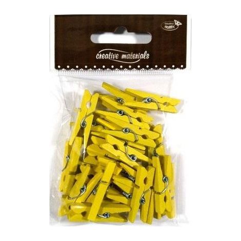 Fermagli in legno gialli da 30 mm, 25 pezzi