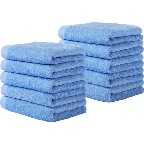 Ensemble de 10 gants de toilette de luxe en bambou, idéal pour la salle de bain, l'hôtel, le spa et la cuisine. Serviettes multi-usages pour les doigts et le visage, 25 x 25 cm. (1/5)
