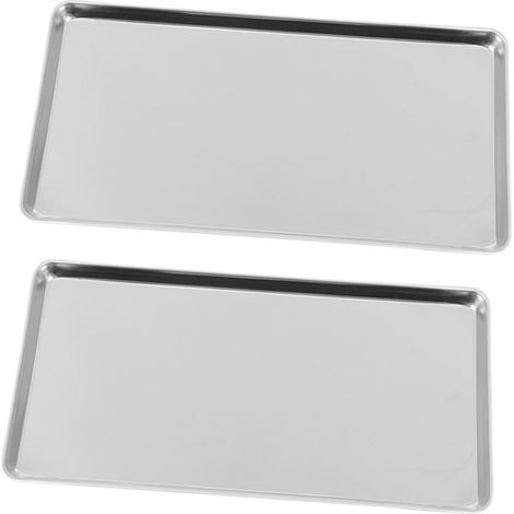 Plat à vapeur rectangulaire en acier inoxydable, pour sandwichs, 304, plat de service pour les fêtes à domicile, 20x8.5cm, 2 pièces