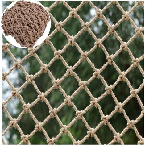 2mx2m Filet Corde Filet pour Escalier Filet de Protection Enfant Filet Securite Balcon Filet de Protection Anti Chute Photo Filet de Chanvre Décoratif Mural Filet de Plafond de Cloison