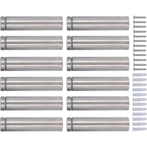 Lot de 12 vis d'entretoise en acier inoxydable 19 x 80 mm pour la fixation de cadres photo en acrylique. (1/5)