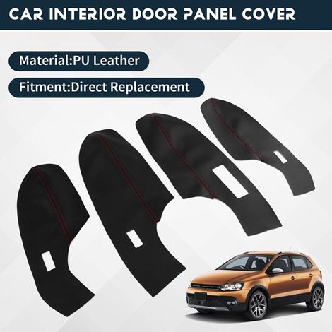 4 Türarmlehnenabdeckungen für Linkslenker-Modelle des VW Polo Cross (Baujahre 2011–2018). (1/4)