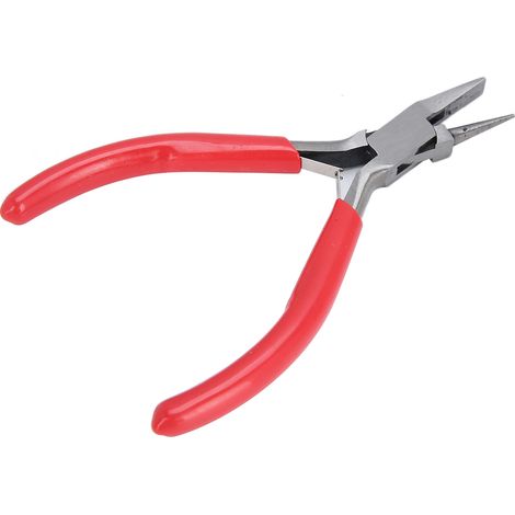 Pince à bijoux DIY avec poignée antidérapante, en acier à haute teneur en carbone, pour la fabrication de bijoux (sans rainures). (1/5)