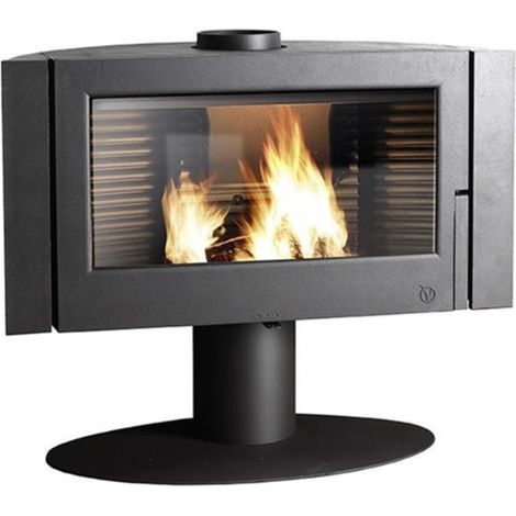 Estufa de leña de hierro fundido antracita 12kw - 6114-44 - invicta - (1/4)