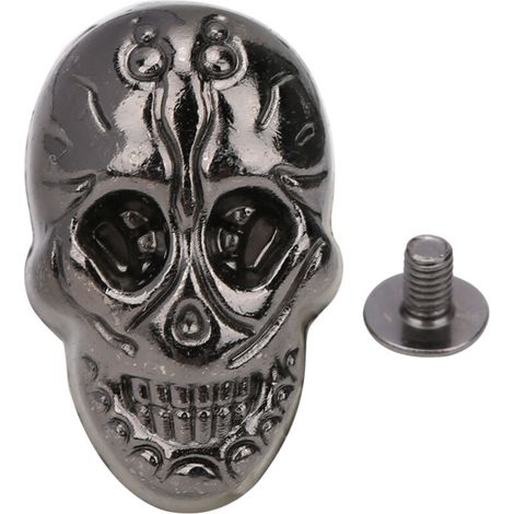 Rivetti punk con borchie, 20 pezzi, 15,66x25,24 mm, ornamenti gotici/accessori per scarpe, pistola Ghost Head colore 88, DIY-Crezuo