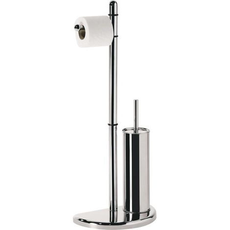 Aqualine Accesorios - Portarrollos con escobilla de WC, cromo HI32 (1/4)