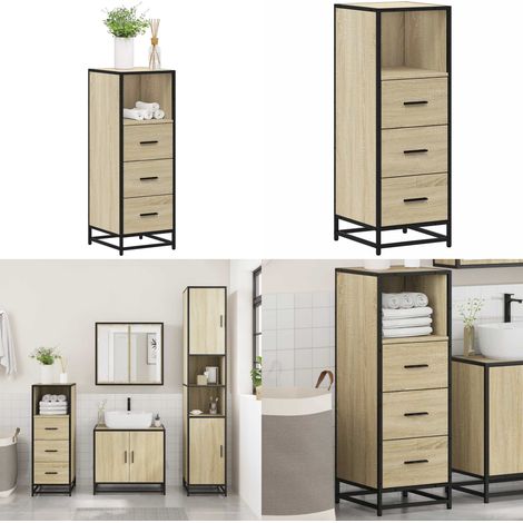 vidaXL Badschrank Sonoma-Eiche 35x37,5x100 cm Holzwerkstoff