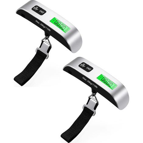 Two Electronic Luggage Scale, Portable Travel Suitcase Scale, Temperature Measurement Function, Tare Function MAX 50 kg/ 110lb for Travel (1/5)