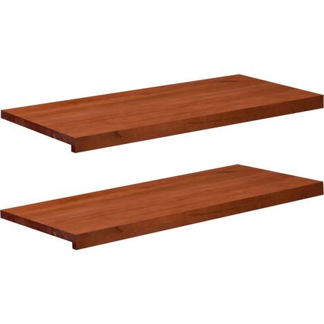 Appuis de Fenêtre Intérieur en Bois de Hêtre Massif Marron 100 x 40 x 2 cm Lot de 2 (1/5)