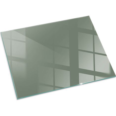 Vetro Temperato Resistente Al Calore Per Camino Protezione del Pavimento dal Calore Resistente a Scintille Colore oliva 80x60 cm (1/5)