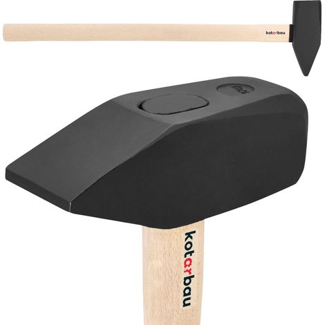 KOTARBAU® Marteau - Acier - 10 kg - Massette - Masse Outil - 90 cm - Marteau Forgeron - Masse pour Fendre le Bois - Noir Naturel - avec Manche en Bois - Ergonomique (1/5)