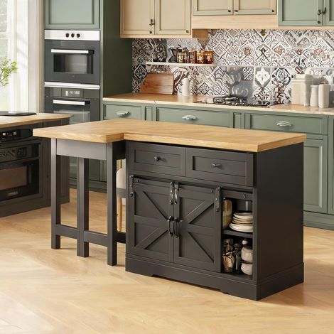 Buffet coloris noir en MDF 120 x 40 x 72 cm (1/5)