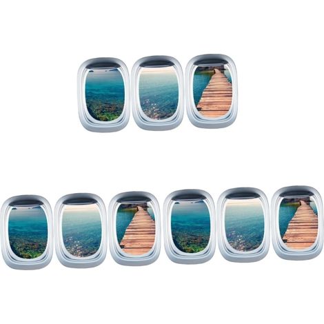 Lot De 3 Autocollants Muraux Paysage Marin Pour Fenêtre 3 Feuilles X 3 (1/5)