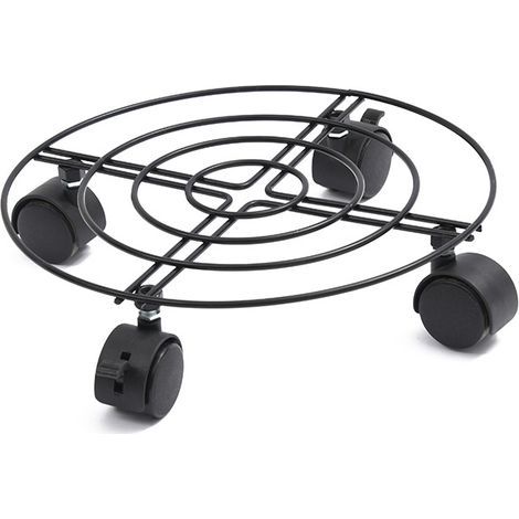 BRAVIX Support à roulettes pour Pot de Fleur Chrome I Porte Plante pour l'intérieur, Chrome I Support Roulant (1/5)