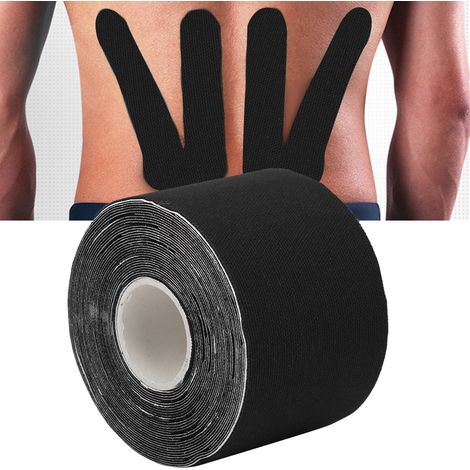 Schwarzes Kinesiologie-Tape zur Muskelunterstützung und Sportregeneration (1/5)