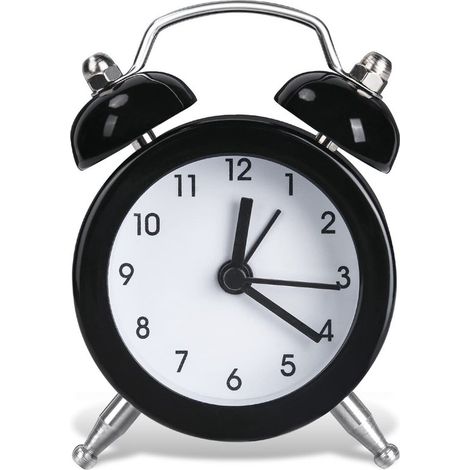 Tienda8,Reloj de mesa retro,Reloj vintage con sonido fuerte,Negro,Despertador a pilas,Perfecto para el dormitorio (1/5)