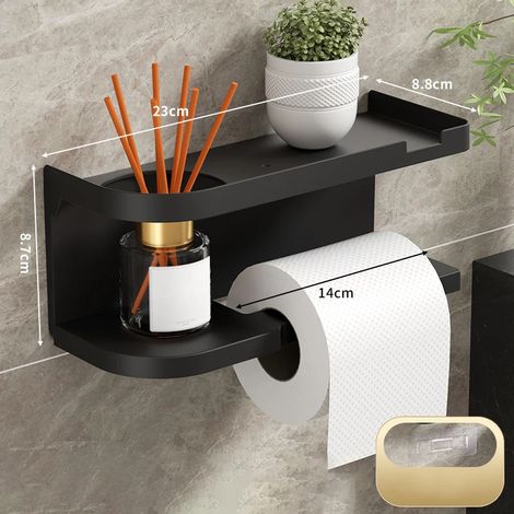 (A4)1 porte-papier toilette, étagère de rangement en plastique, porte-essuie-tout, flacon d'assaisonnement, rouleau de papier toilette mural pour salle de bain【AliS8】 (1/5)