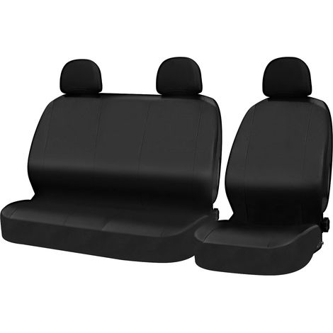 WOLTU Auto Sitzbezüge universal Größe, 1+2 Sitzbezug Schonbezüge aus Kunstleder schwarz (1/5)