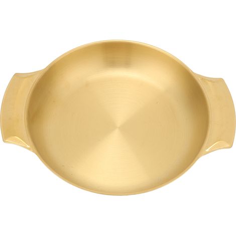Poêle à Paella en acier inoxydable, nettoyage facile, chauffage uniforme, Pot à Double oreille, poêle à fond plat, petite. (1/5)