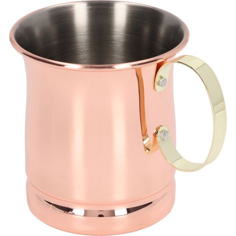 Mug à cocktail 400 ml en acier inoxydable, antirouille, finition or rose, idéal pour la maison, le bureau ou l'école. (1/5)