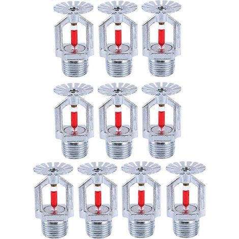 1 jeu de 10 têtes de sprinkler incendie - Cuivre chromé, filetage NPT 1/2", 68 °C (155 °F), type pendant, K80 à réponse rapide automatique (1/5)