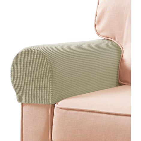 Housse De Accoudoir - Polyester Extensible - Anti-dérapant - Pour Canapé Fauteuil Chaise - Taille Universelle 18-21 Pouces - Lot De 2 (1/5)