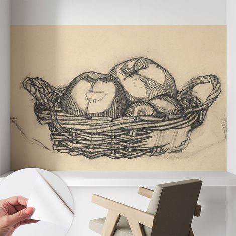 Carta da parati autoadesiva moderna - fotomurale - lavabile - ufficio - design moderno - Cesto di frutta 104x70 cm (1/5)