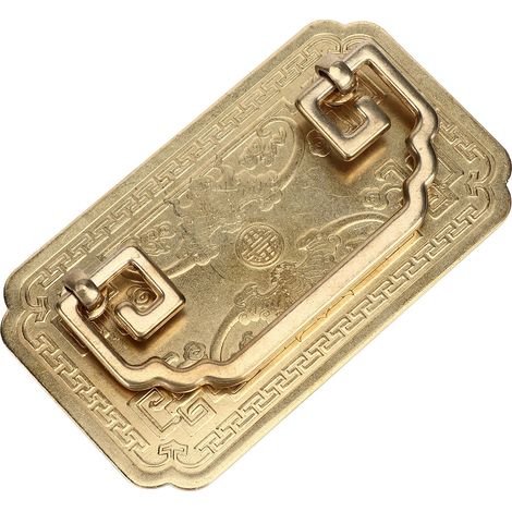 Antiker quadratischer Griff aus massivem Messing für klassische chinesische Möbel, Vintage-Schranktüren und Schubladen, dicker Griff aus gelbem Kupfer. (1/5)
