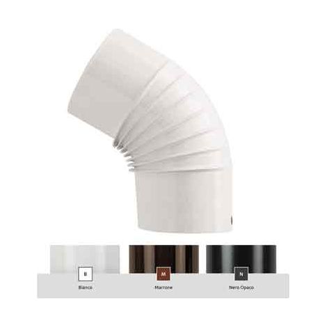 GOMITO SMALTATO 45° 'CLASSIC' Ø 100 mm - Colore nero