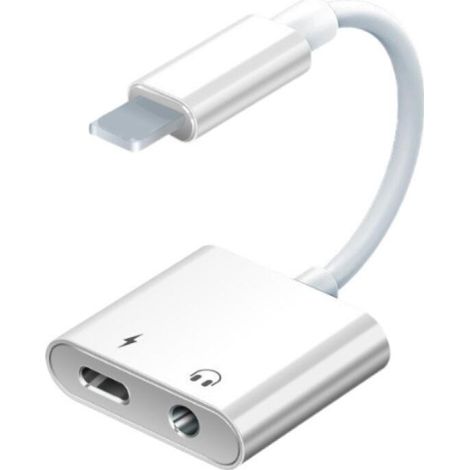 Adaptateur Apple mâle vers Apple femelle et prise casque 3,5 mm (2 en 1) Chargeur pour casque audio (1/3)