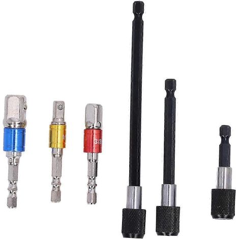 Kit de porte-embouts de tournevis magnétique avec adaptateur pour embout hexagonal 1/4 po (1/5)