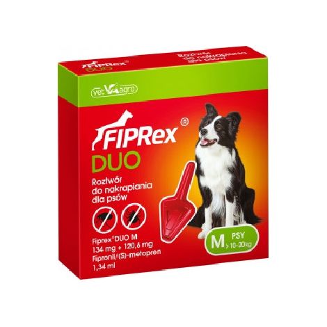 FIPREX DUO M Moyennes (10-20 kg) Pipette Antiparasitaire, Fipronil 134 mg (s) -meprЏne 120,6 mg, 1 UD
