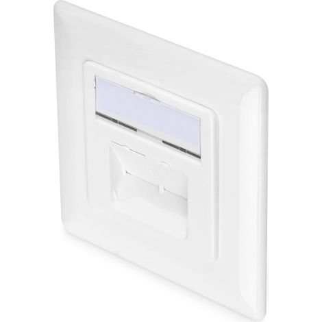 DIGITUS Zásuvka Profi STP 2 port, Cat6A pod omietku, LSA, biela, vertikal.kabel.instalace (1/5)