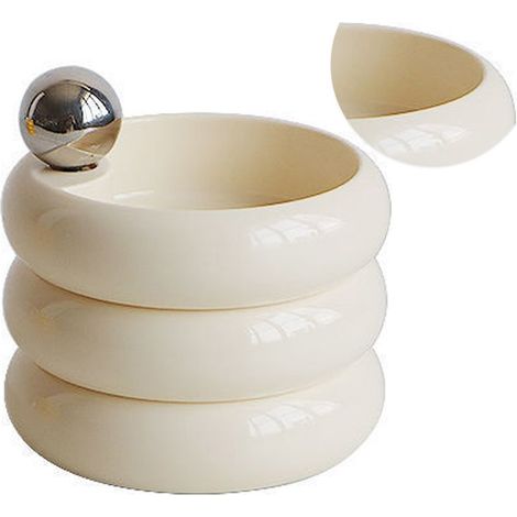 Boîte à bijoux rotative en mélamine, multifonctionnelle, à plusieurs niveaux, organiseur de bijoux de bureau, porte-boucles d'oreilles et colliers, blanc laiteux (1/5)