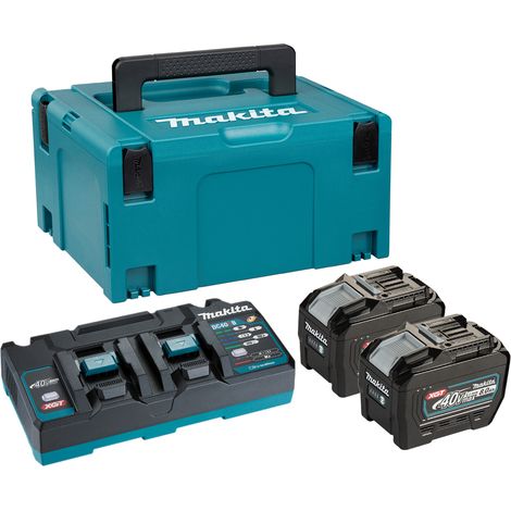 Makita – Pack énergie XGT 2x BL4080F avec chargeur rapide DC40RB – 40V – 8Ah – Temps de charge 76 min – Coffret MAKPAC – EUIPSKGPL2J (1/2)