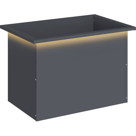 vidaXL Fioriera da giardino con LED Antracite 40 x 60 x 40 cm