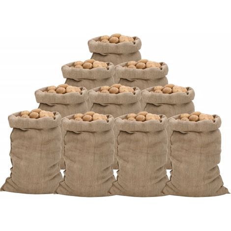 Jutesäcke, 10 Stück, 60 x 105 cm, 100 % Jute, 340 g/m² (1/5)