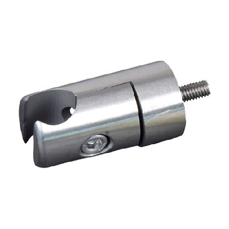 [QUALITE FRANCAISE] - Connecteur pince pour encadrement de tôle profil Ø18mm pour tube carré - Longueur 37mm - Inox 304