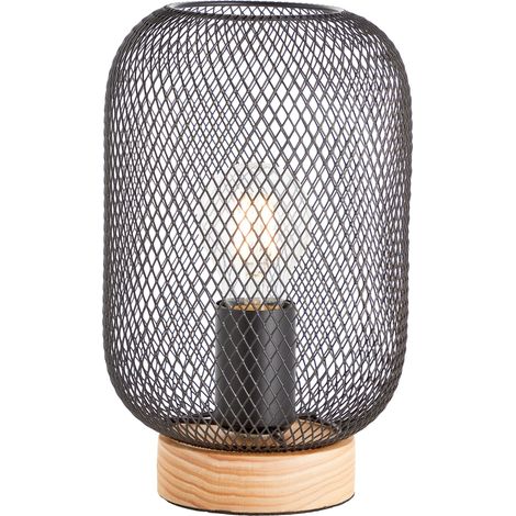Brilliant Tischleuchte Giada H 26,5 cm, D 16 cm, E27, Metall/Holz, schwarz/braun (1/5)