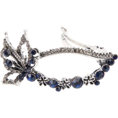 Barrette à cheveux ornée de strass, résistante et raffinée, idéale pour un anniversaire ou une fête (Cymbidium chinois). (1/5)