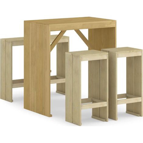 Maison Exclusive - 5-tlg. Gartenbar-Set Kiefernholz Imprägniert