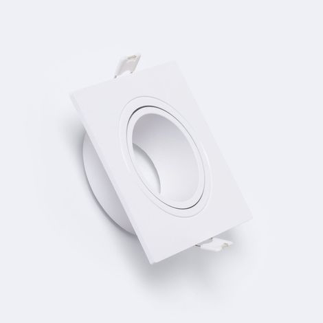 Aro Downlight Cuadrado Basculante para Bombilla LED GU10 / GU5.3 Corte Ø 75 mm Blanco