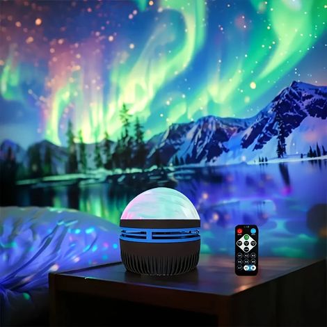 Lampe de projection LED Aurores boréales, motifs multicolores et télécommande, projecteur d'étoiles galactiques, veilleuse de chambre P (1/5)