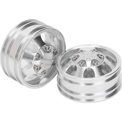 RiToEasysports 2 jantes avant et arrière pour remorque RC, moyeu de roue de voiture RC à 7 rayons, compatible avec camion tracteur 114 (moyeu avant) (1/5)