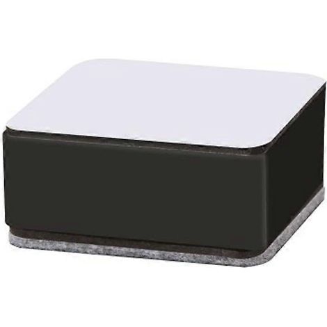 Rehausseur de meubles carré en acier au carbone noir, 6 cm de large, adhésif. Rehausse les lits, canapés et placards de 3 cm et supporte jusqu'à 9 tonnes. (1/5)