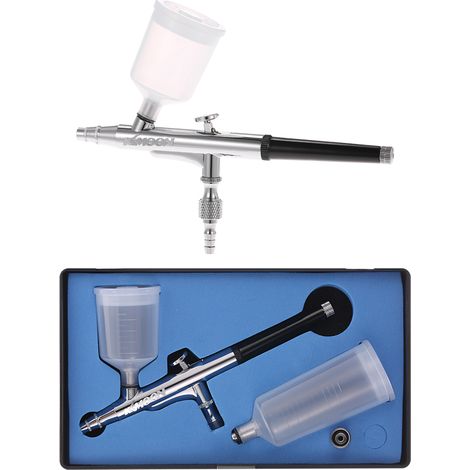 [JAMAIS UTILISÉ]Aérographe à gravité professionnel KKmoon, idéal pour la décoration de gâteaux, le maquillage, les tatouages et la manucure (0,3 mm, 20 cc ou 40 cc). (1/3)