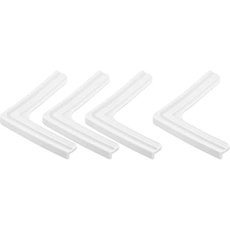 Protège-coins de fenêtre, 4 pièces, Pare-chocs de sécurité à motif dentelle standard, 70mm x 15mm pour coins de fenêtre, bureaux, armoires, Blanc argenté (1/4)