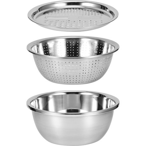 Râpe Multifonction en Acier Inoxydable avec Bol Égouttoir pour Légumes et Riz (1/5)