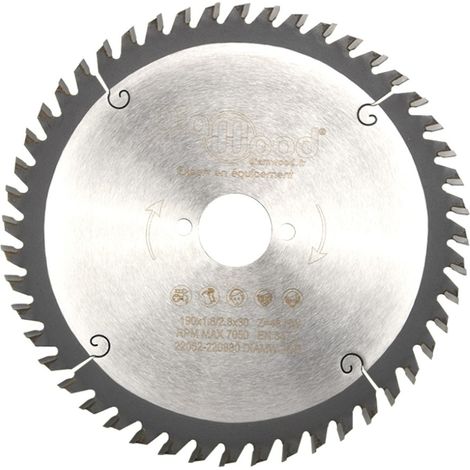 Diamwood – Lame de scie circulaire 190 mm – 48 dents carbure de tungstène – Pour bois tendre et MDF – Réaffûtable 3 fois – Angle d'attaque 10°